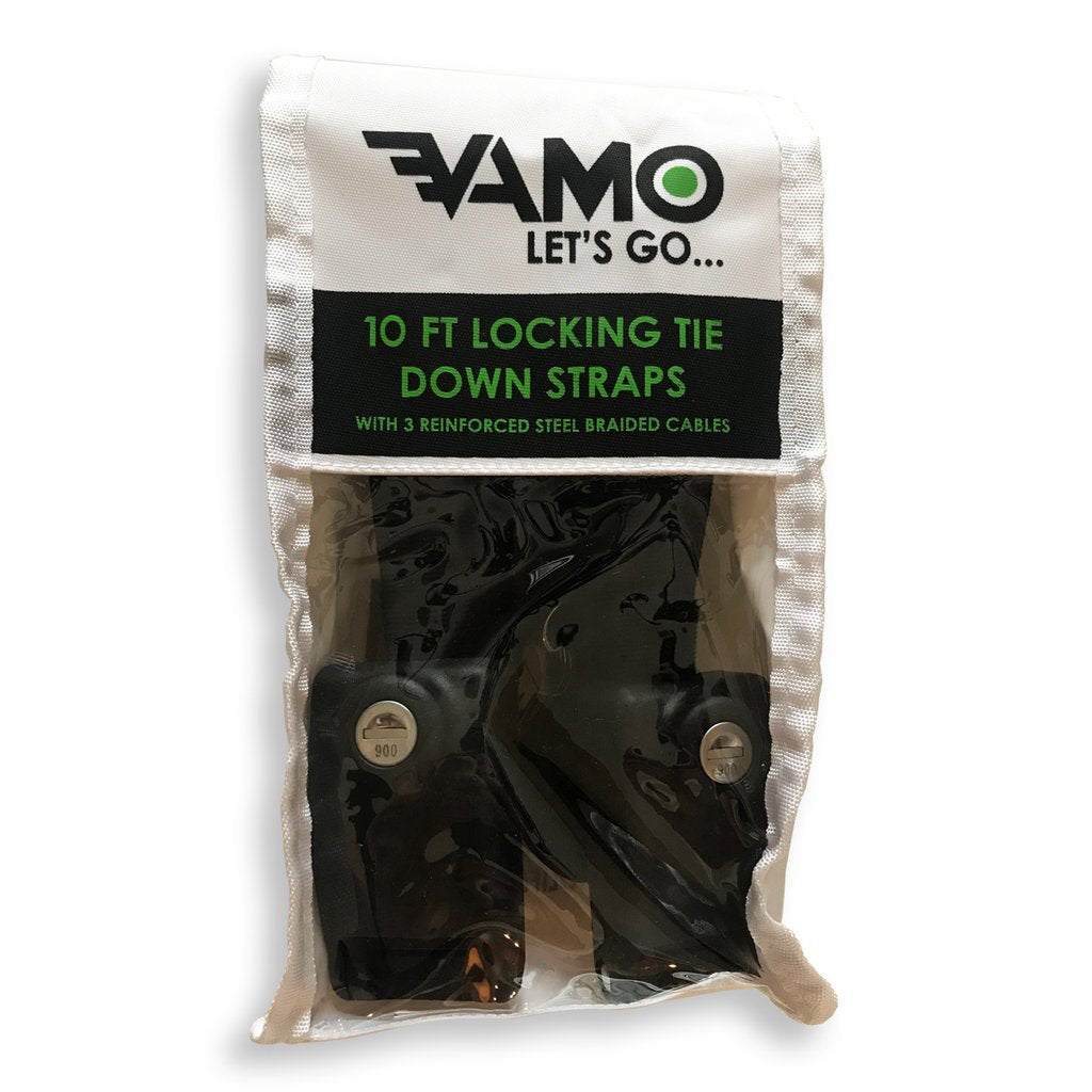 Tie Downs / Straps - Vamo 10' Locking Tie Down Straps with Interwoven Braided Steel Cables