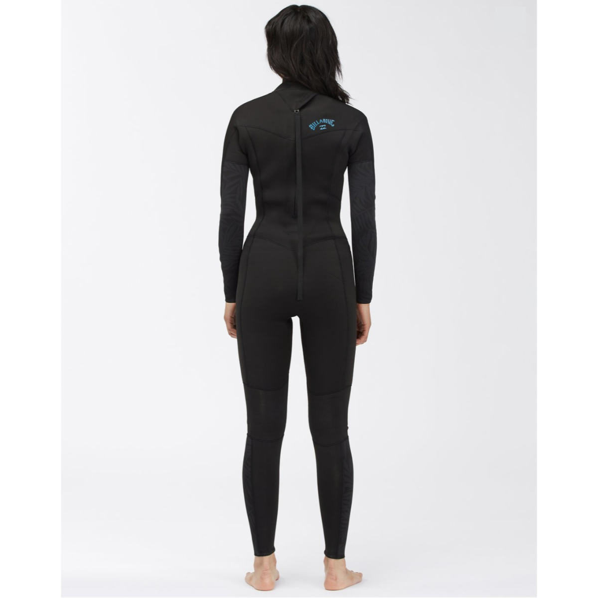 4/3 Women's Billabong Synergy Back Zip Full Wetsuit -  Black palms