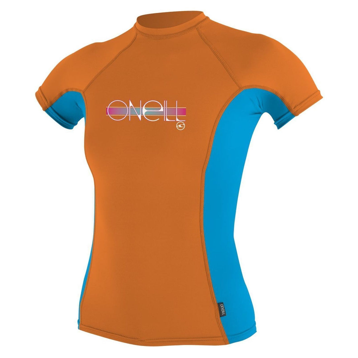 Youth Girls Rashies O'Neill 4175 Skins S/S Crew AQ1-Papaya/Sky/Papaya