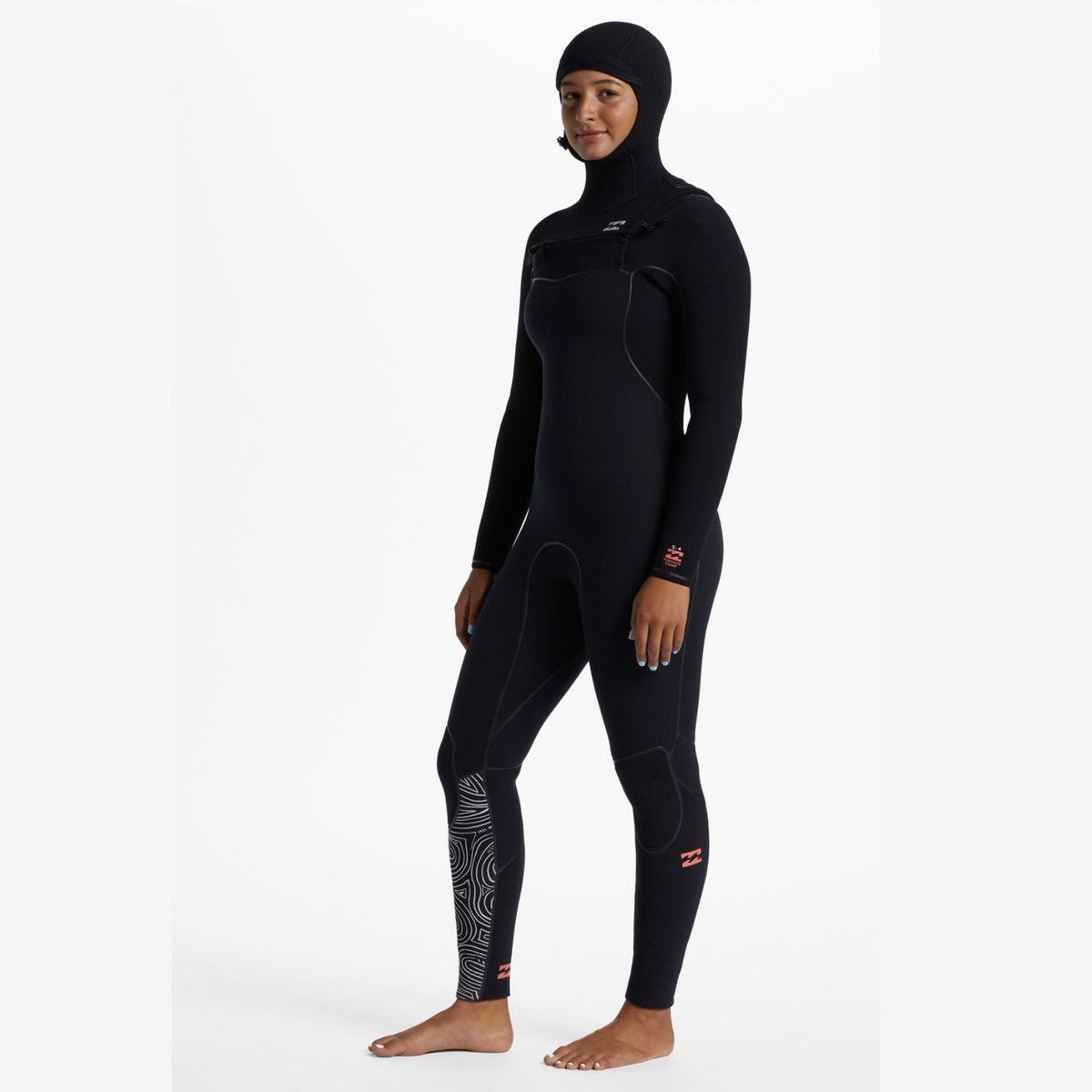 5/4 Women's Billabong Furnace Chest Zip Hooded Wetsuit