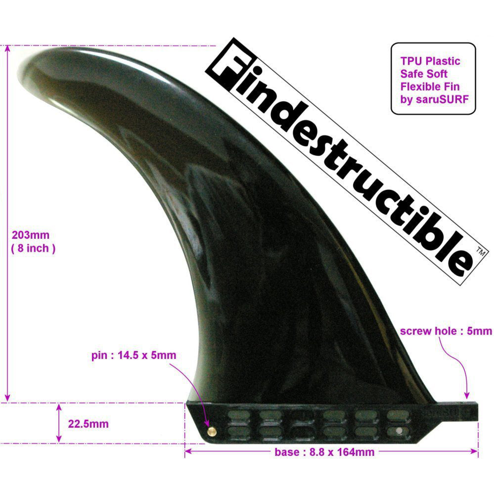 8" saruSURF Findestructable Safety Flex Fin & Tooless Screw - Surf Ontario