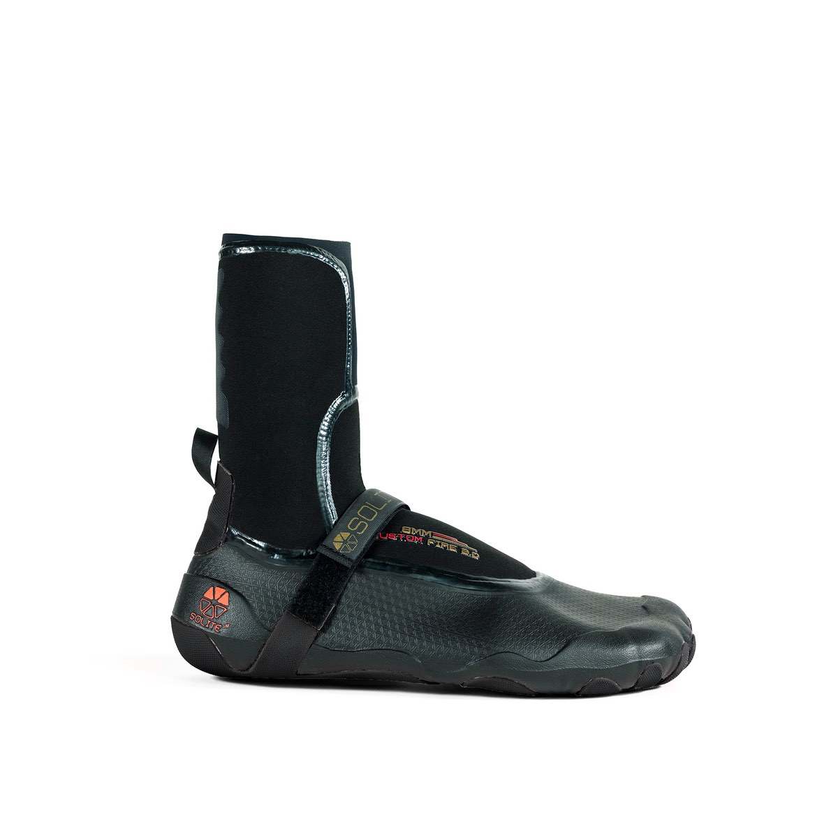 Booties 8mm SOLITE Custom FIRE 2.0 (Black/Red) - Includes 1mm Neoprene Heat Booster Socks