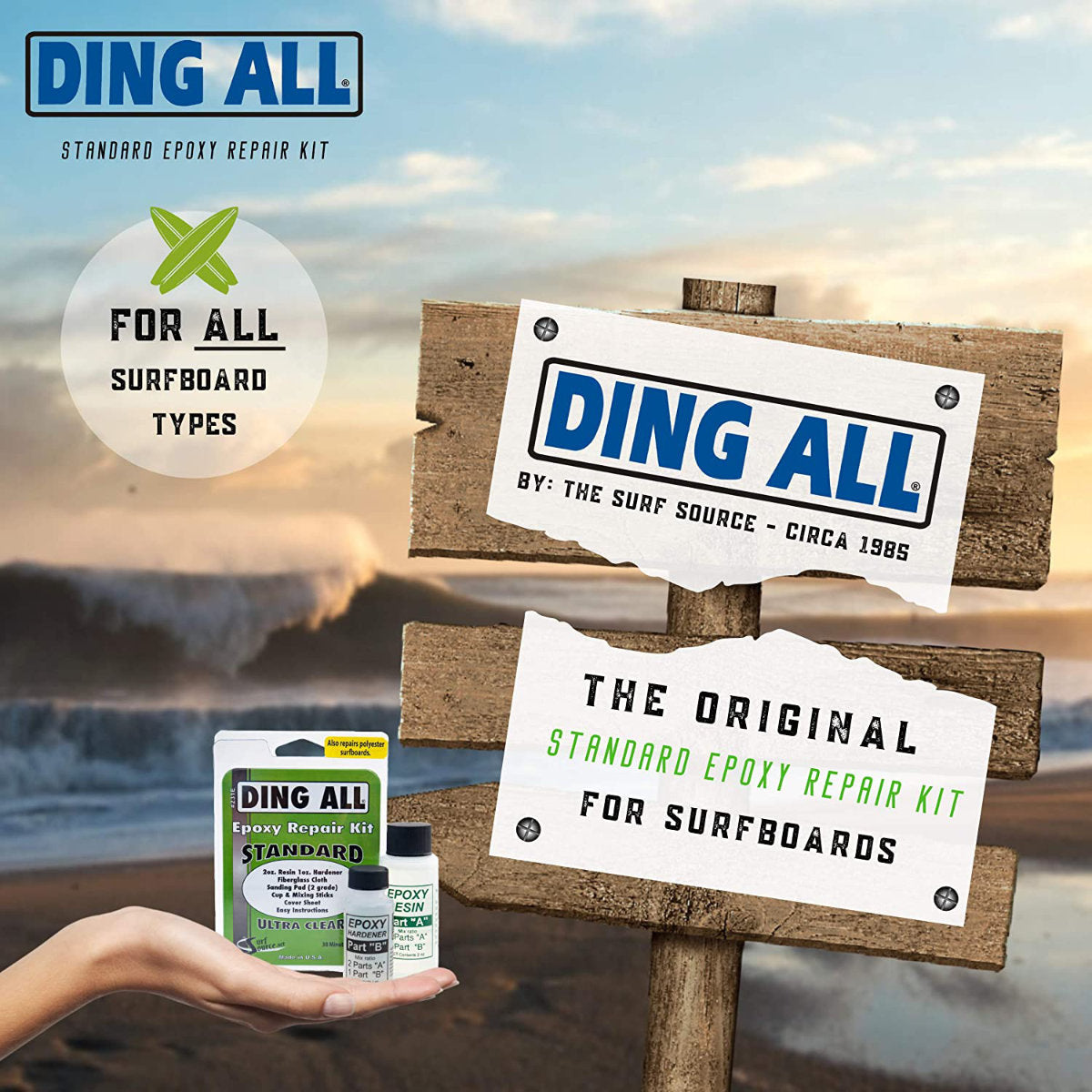 
                  
                    Ding Repair - Ding All Standard Epoxy Repair Kit
                  
                