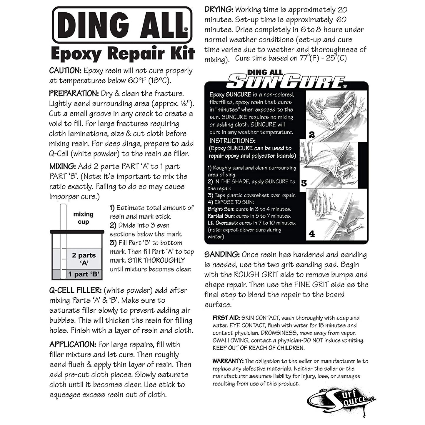 Ding All Super Epoxy Repair kit