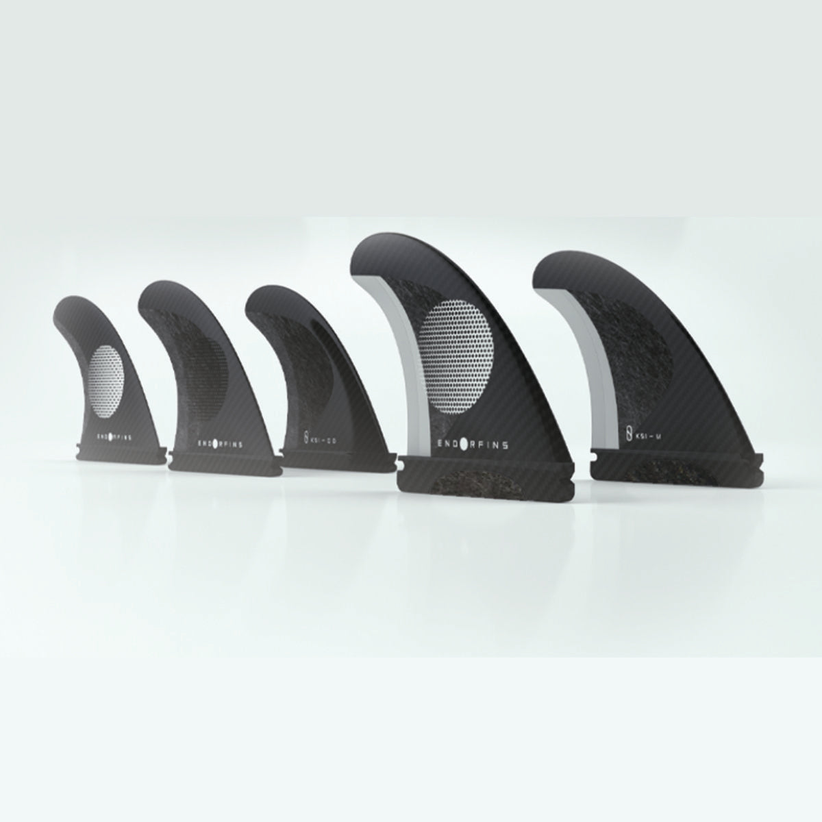 ENDORFINS 5 FIN - Slater KS1 5 Fin Medium 1 Tab - Black/White (SCREWS INTO FUTURES FIN BOX)