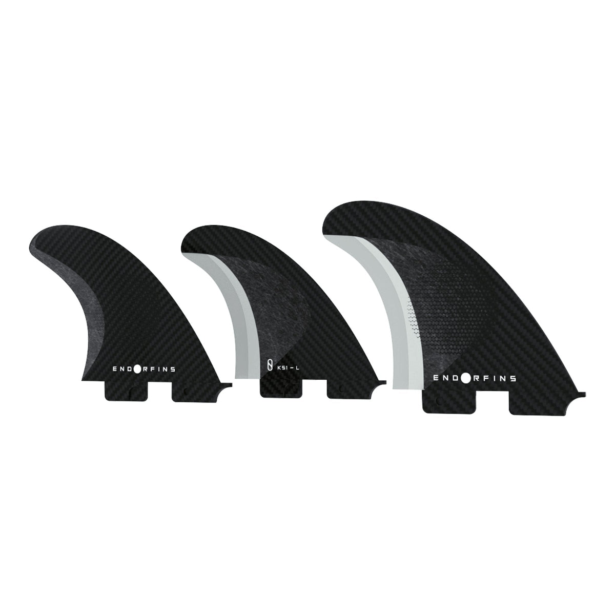 ENDORFINS 5 FIN - Slater KS1 5 Fin Large 2 Tab - Black/Black (SCREWS INTO FCS 2 FIN BOX)