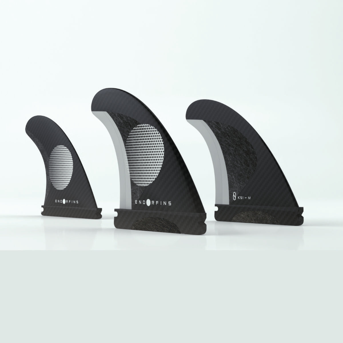 ENDORFINS 5 FIN - Slater KS1 5 Fin Medium 1 Tab - Black/White (SCREWS INTO FUTURES FIN BOX)