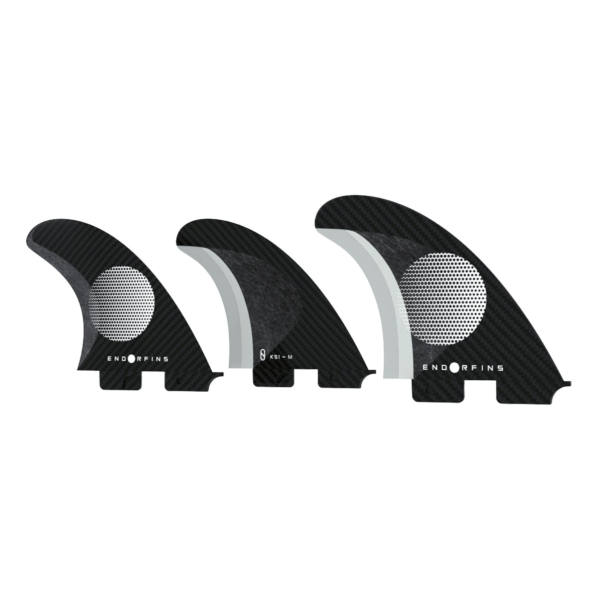 ENDORFINS 5 FIN - Slater KS1 5 Fin Medium 2 Tab - Black/White (SCREWS INTO FCS 2 FIN BOX)