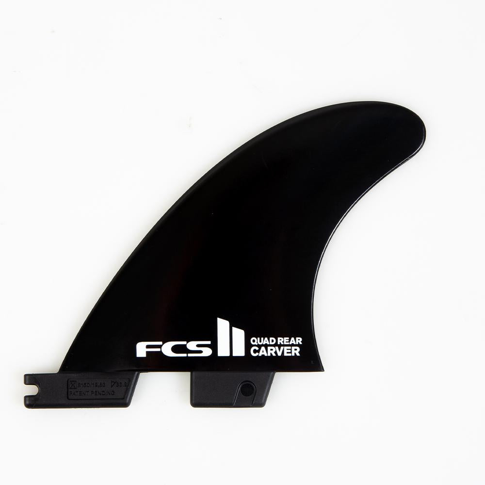 FCS II QUAD REAR Carver Glass Flex Fin Set Black Medium