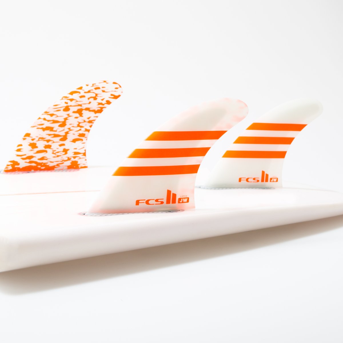 FCS II THRUSTER - Julian Wilson PC AIRCORE Tri Fins Large - Orange/White