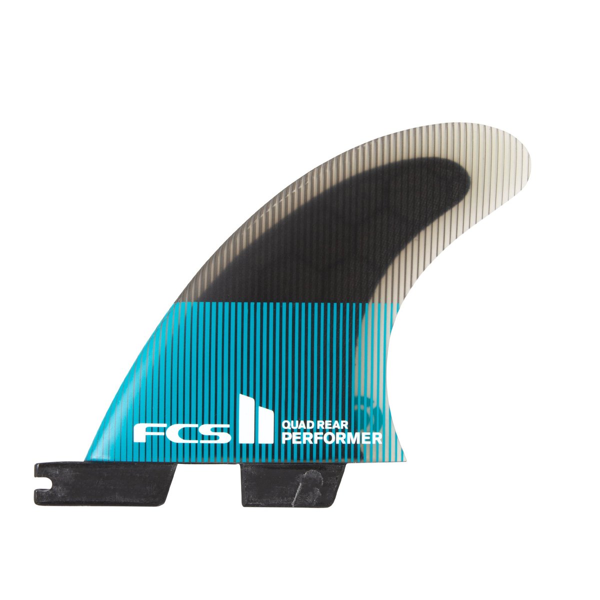 FCS II QUAD REAR Performer PC Medium Teal/Black Fins