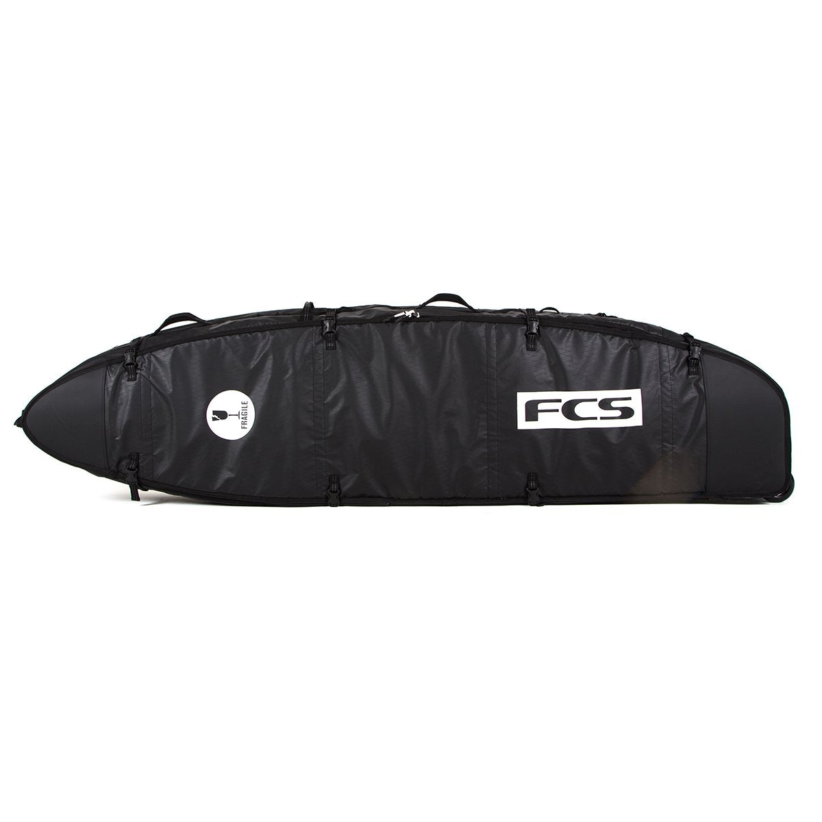 FCS board bag - Travel 3  Hybrid/Funboard Wheelie Bags - 7'0 & 7'6 Black/Grey