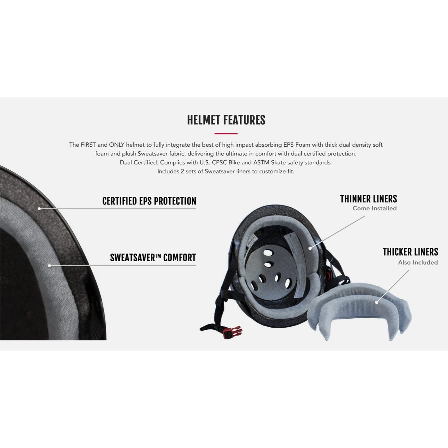 Protective Gear (Skate) - T8 Helmet - Sweatsaver Cert - Carbon Rubber