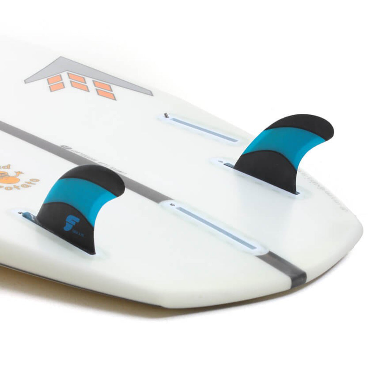 FUTURES QUAD REAR QD2 3.75 Techflex Fin Pair Carbon/Blue - Small