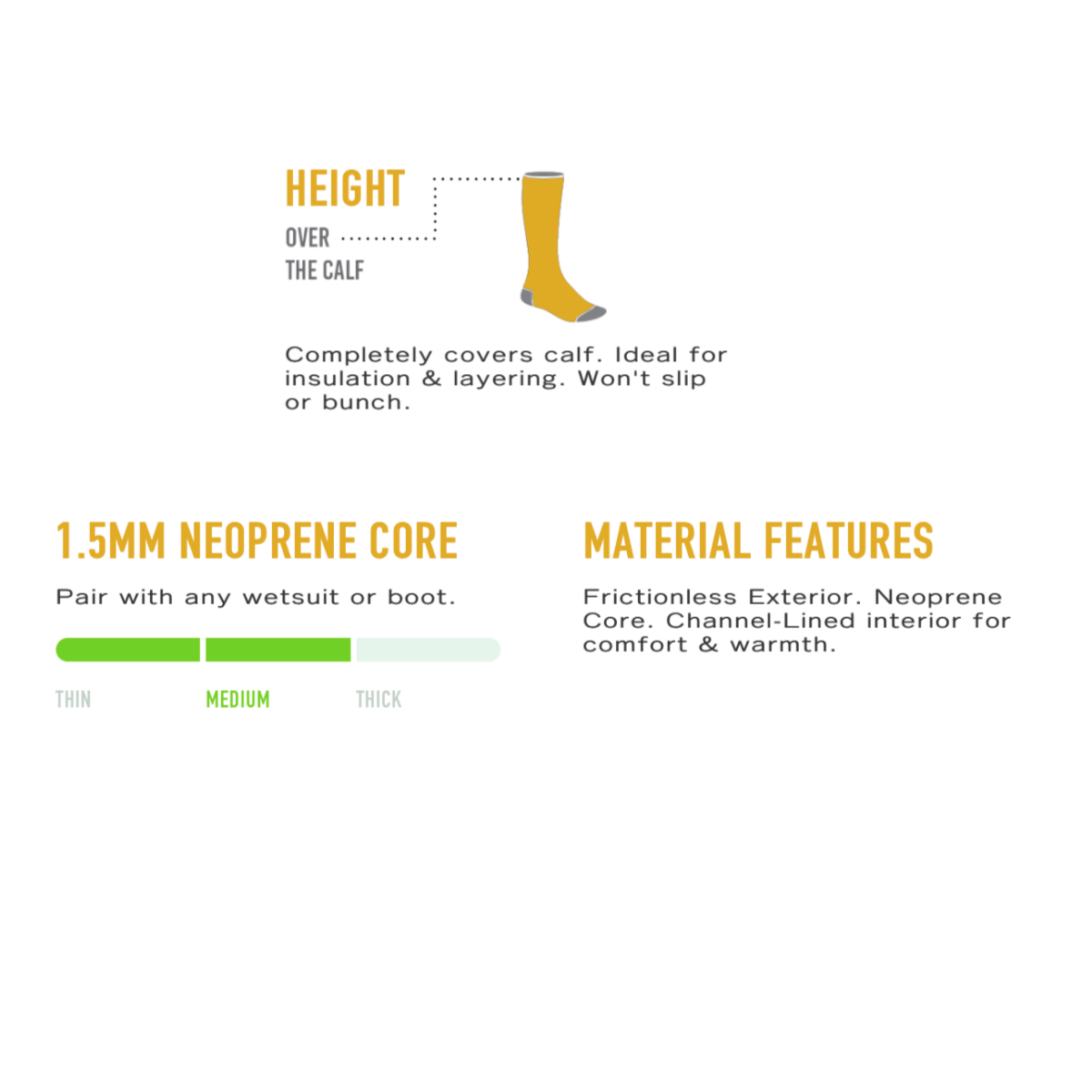 1.5 mm Socks WORN Frictionless Thermals surf sock