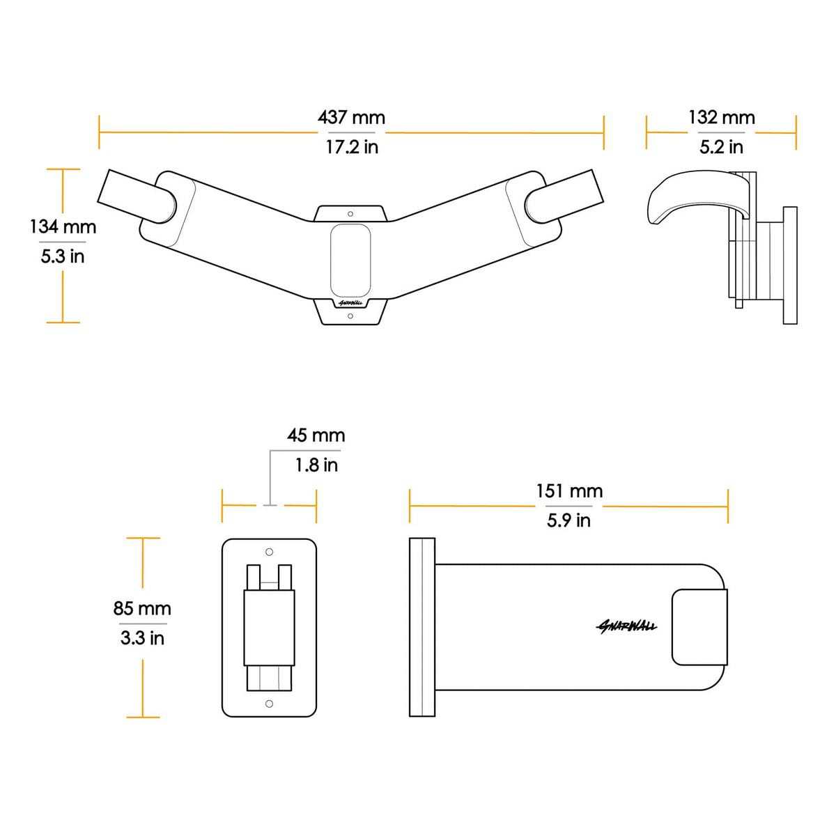 Board racks/hooks - SHEPPS/GNARWALL Tip Up Rack - Fin Supports - One Fin