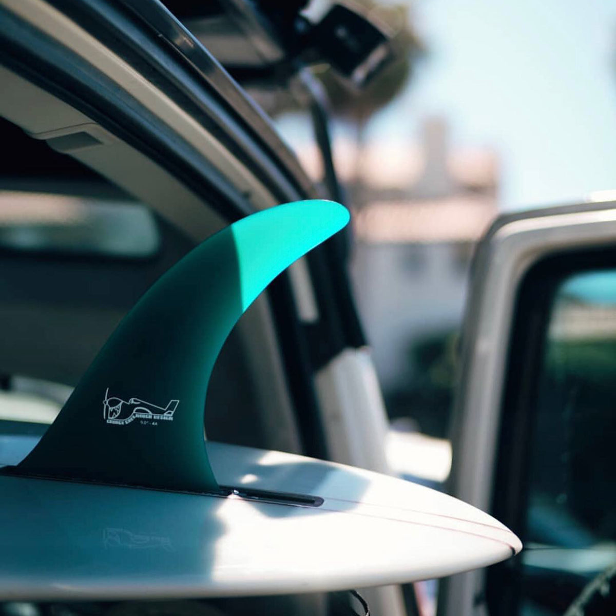 Greenough 4A Longboard Fin 9" - Translucent Blue