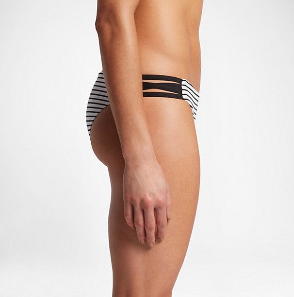 Hurley Women's Quickdry Surf Bottoms - White (w/ black stripes)