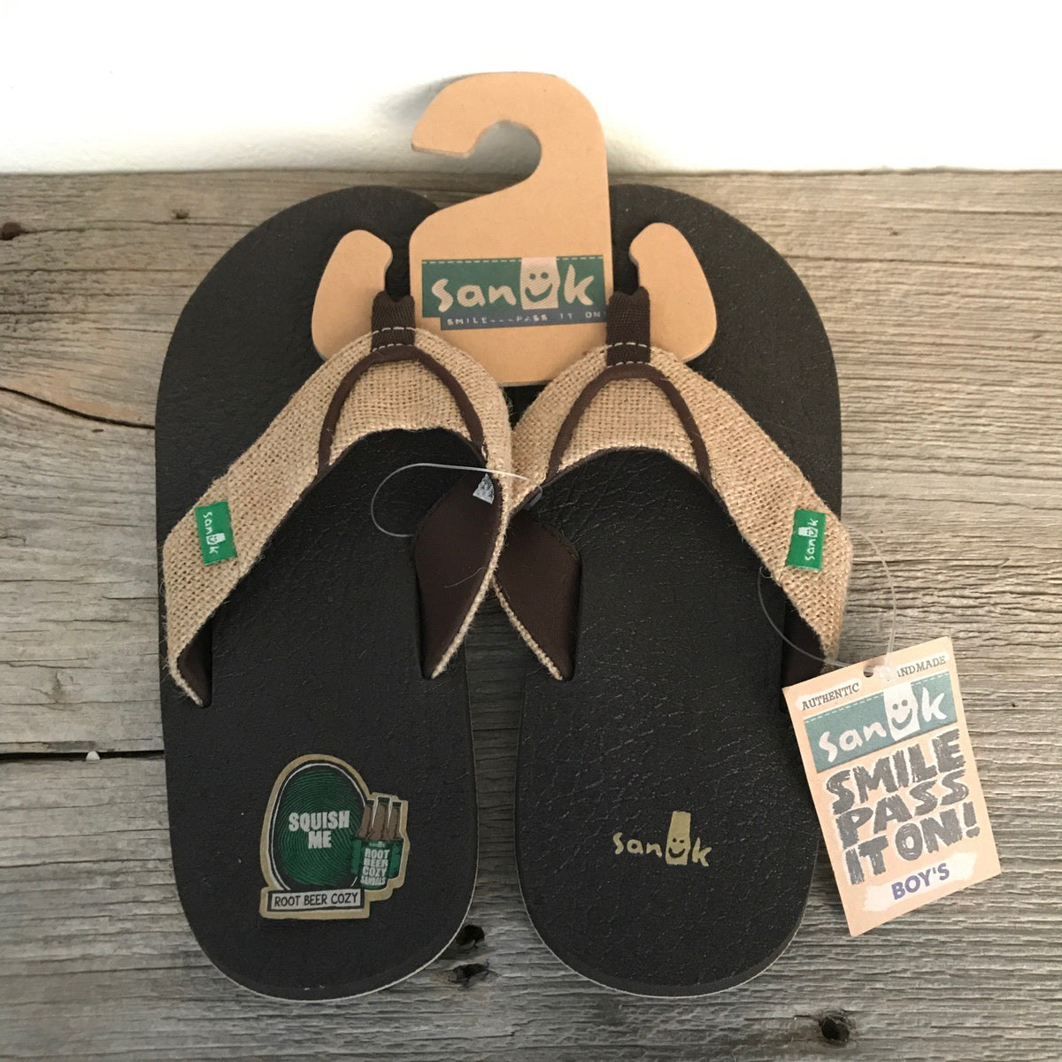 Boys Sanuks ROOTBEER COZY BOYS brown slops