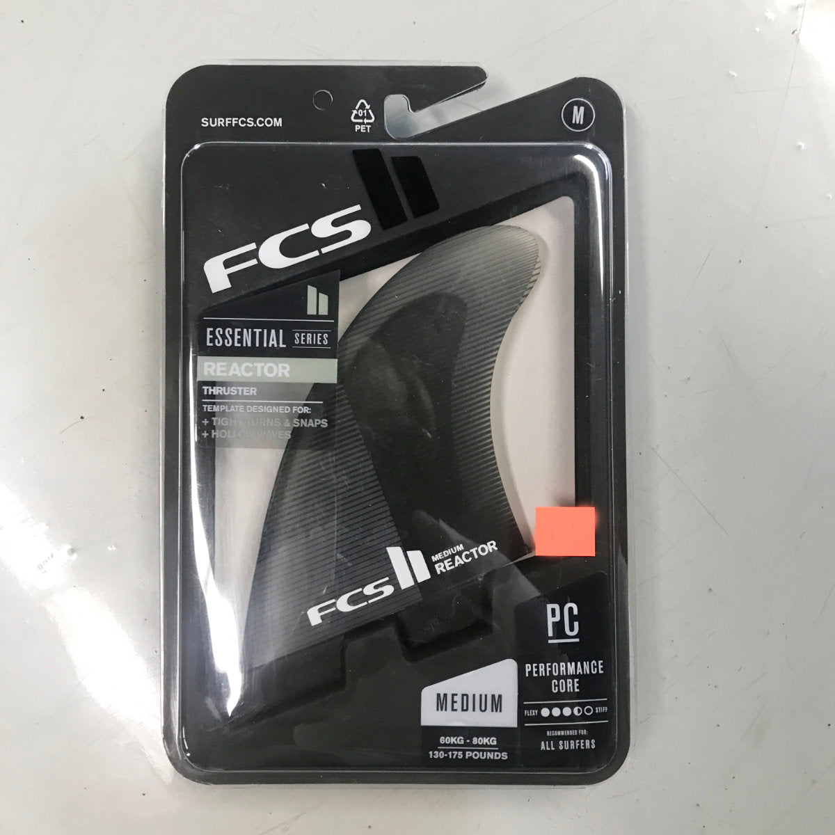 FCS II THRUSTER - Reactor PC Medium Charcoal/Black Tri Fins