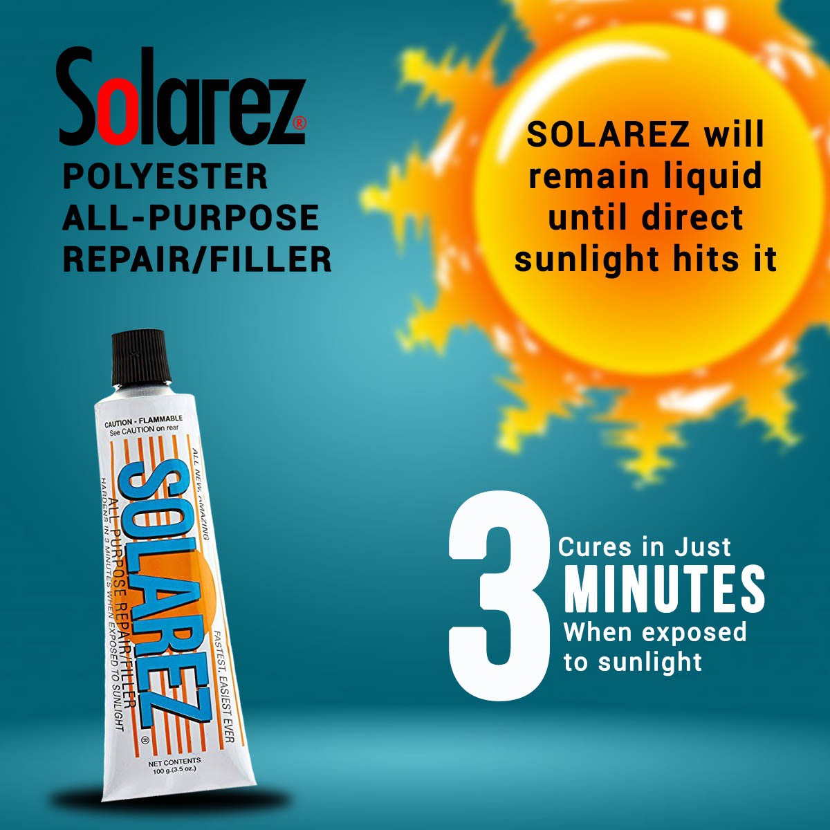 Ding Repair - Solarez Polyester ALL PURPOSE 3.5oz Tube