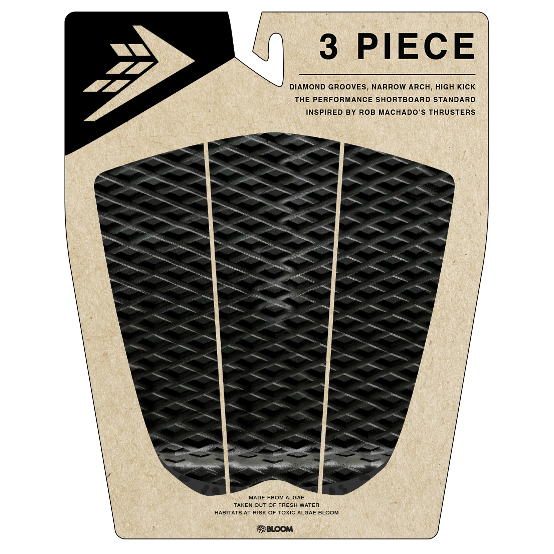 Deck pads - Firewire - 3 Piece Arch Traction Pad - Black/Charcoal