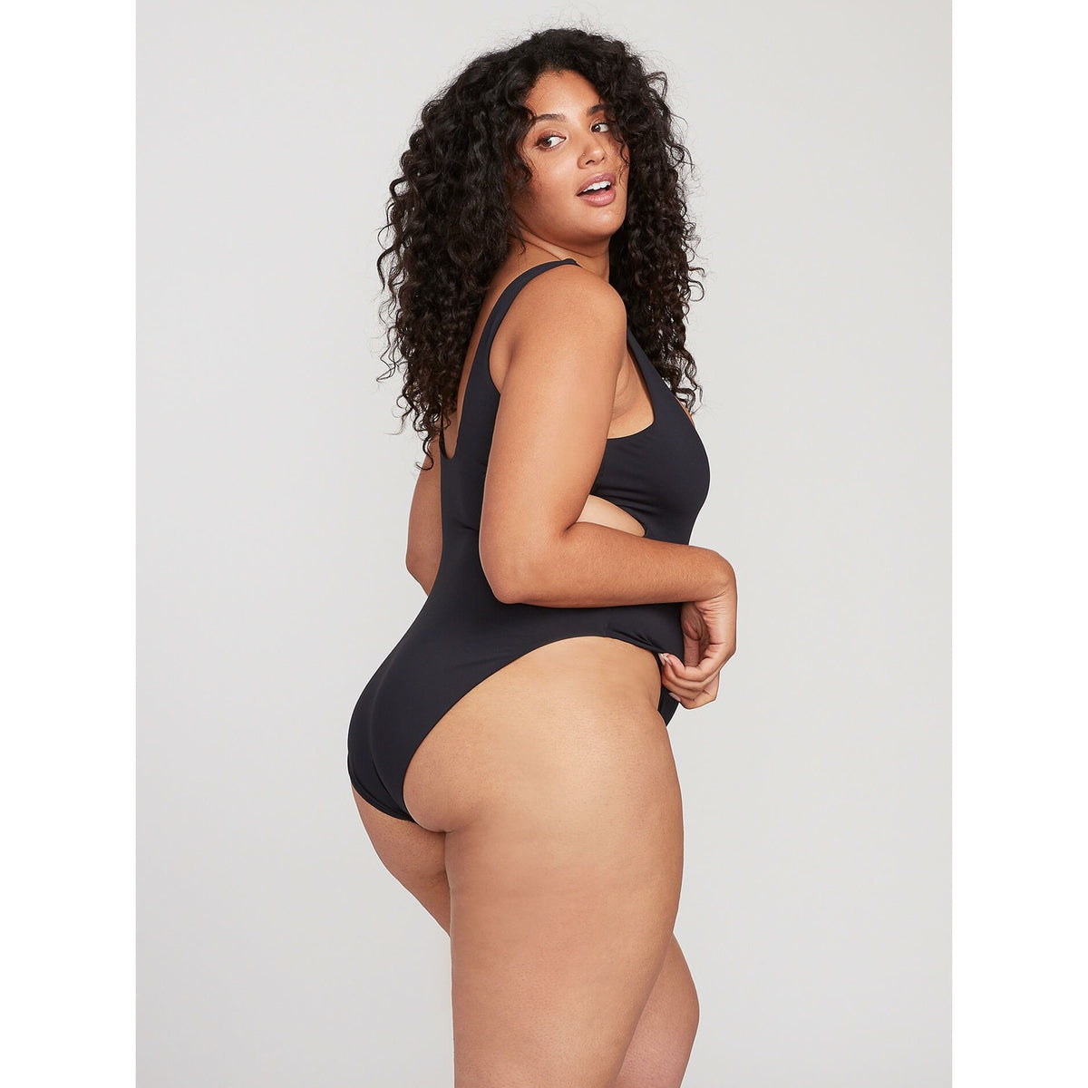 Women's Volcom Simply Seamless 1pc. - Black Plus Size (Full coverage bottom)