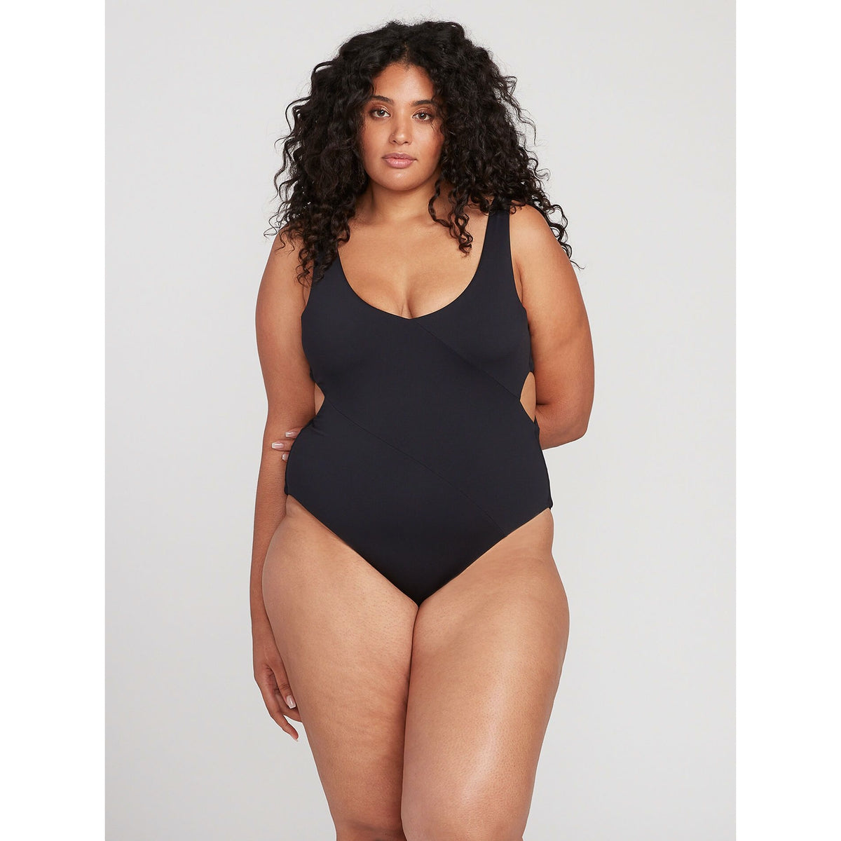 Women's Volcom Simply Seamless 1pc. - Black Plus Size (Full coverage bottom)