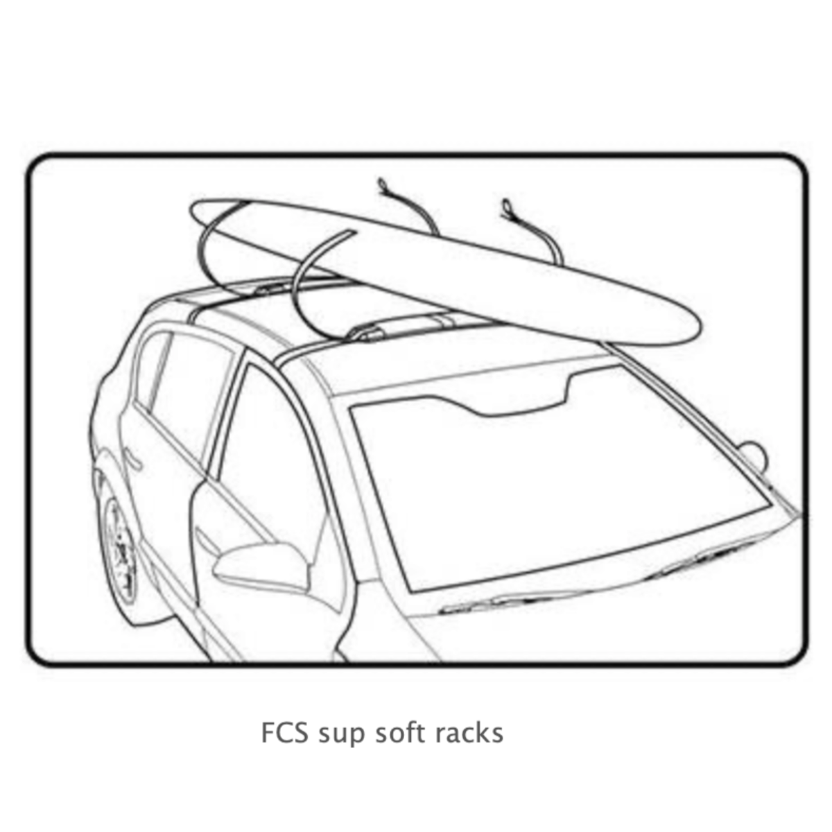 Tie Downs / Straps - FCS SUP Soft Racks w/ D-Ring - Black/Blue