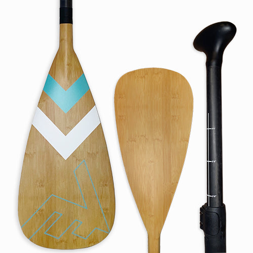 SUP paddles - Vamo Carbon-Fiberglass Adjustable Paddle With ABS Edge - Bamboo CARIBBEAN
