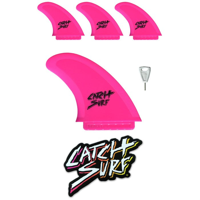 Catch Surf Fins - Hi-Perf Safety Edge: Tri Fin Set Hot Pink