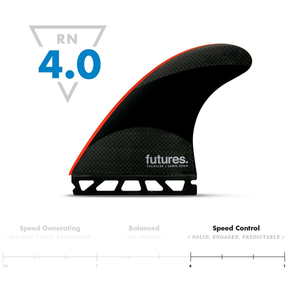 Futures - THRUSTER - JJ2 JOHN JOHN (L) - Black/Bright Red - Techflex
