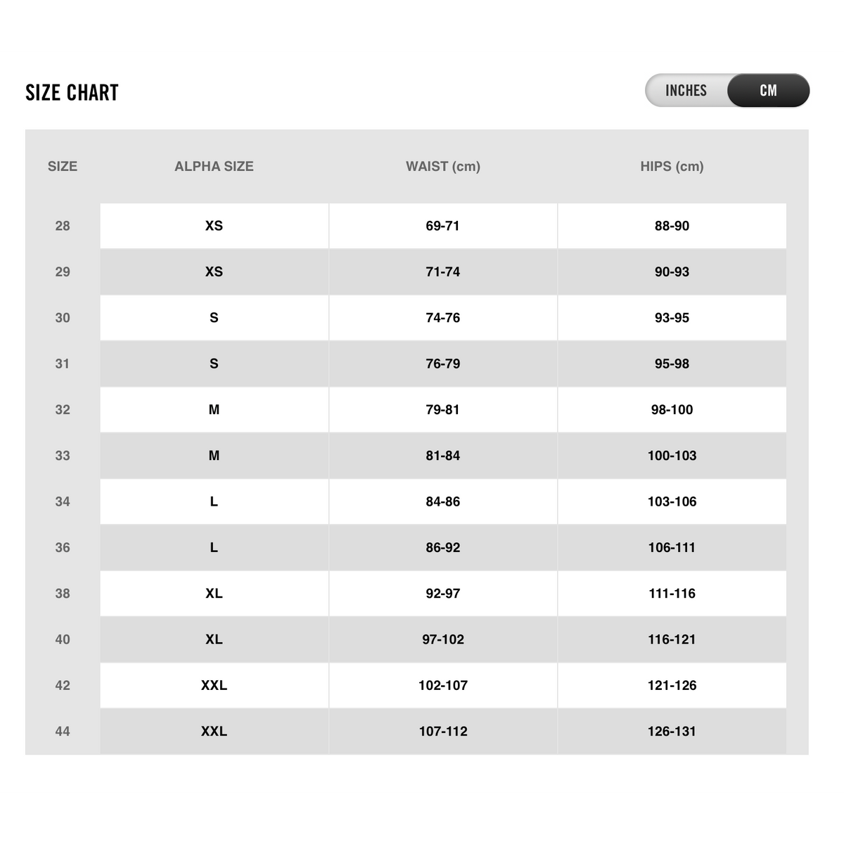 Converse size discount guide clothing