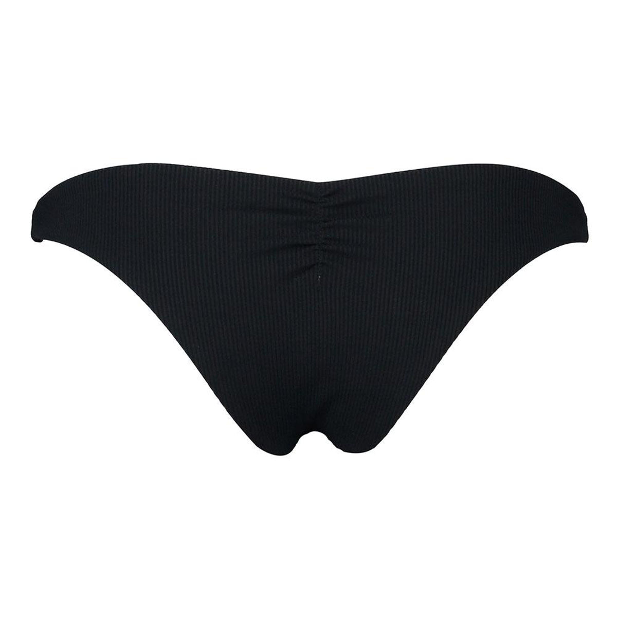 Hurley Women's Quick Dry Cheeky Swim Bottoms - Black (Ribbed)