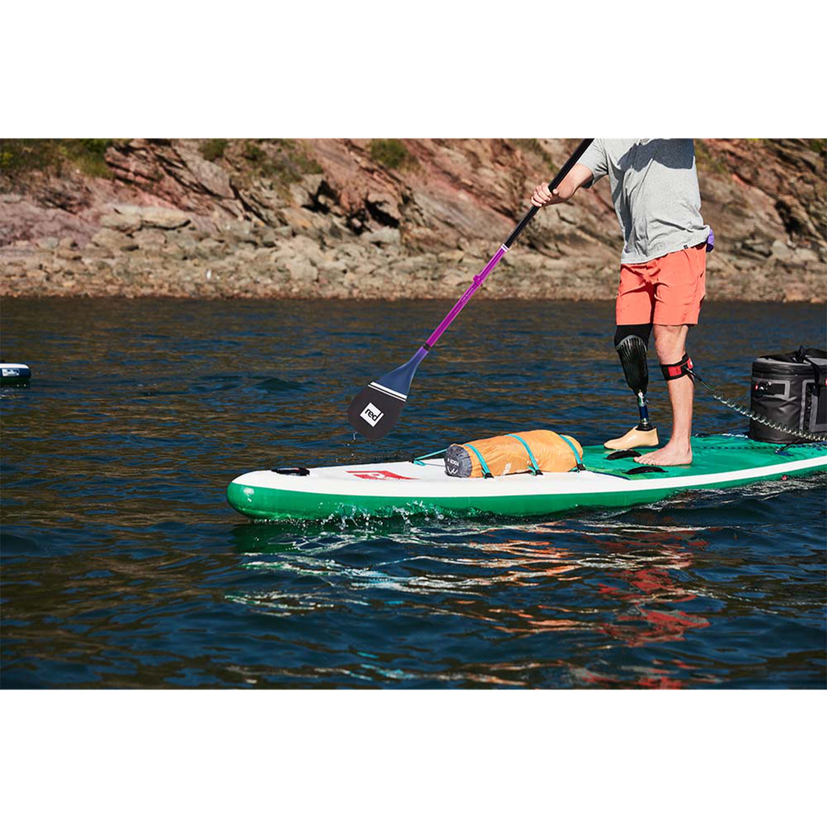 SUP paddles - Red Paddle - Red Hybrid 3pc Cam Lock Paddle Blue