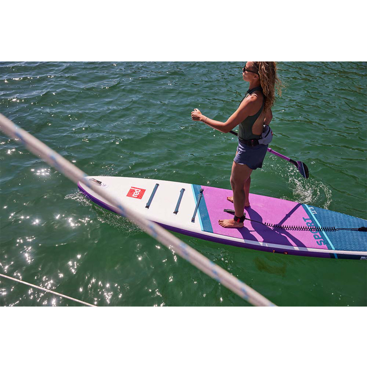 SUP paddles - Red Paddle - Red Hybrid 3pc Cam Lock Paddle Blue
