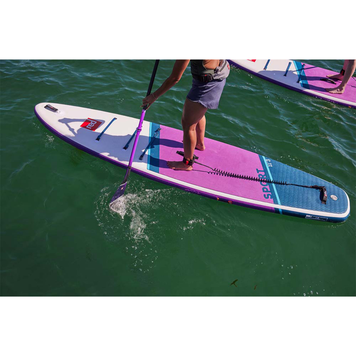 SUP paddles - Red Paddle - Red Hybrid 3pc Cam Lock Paddle Blue