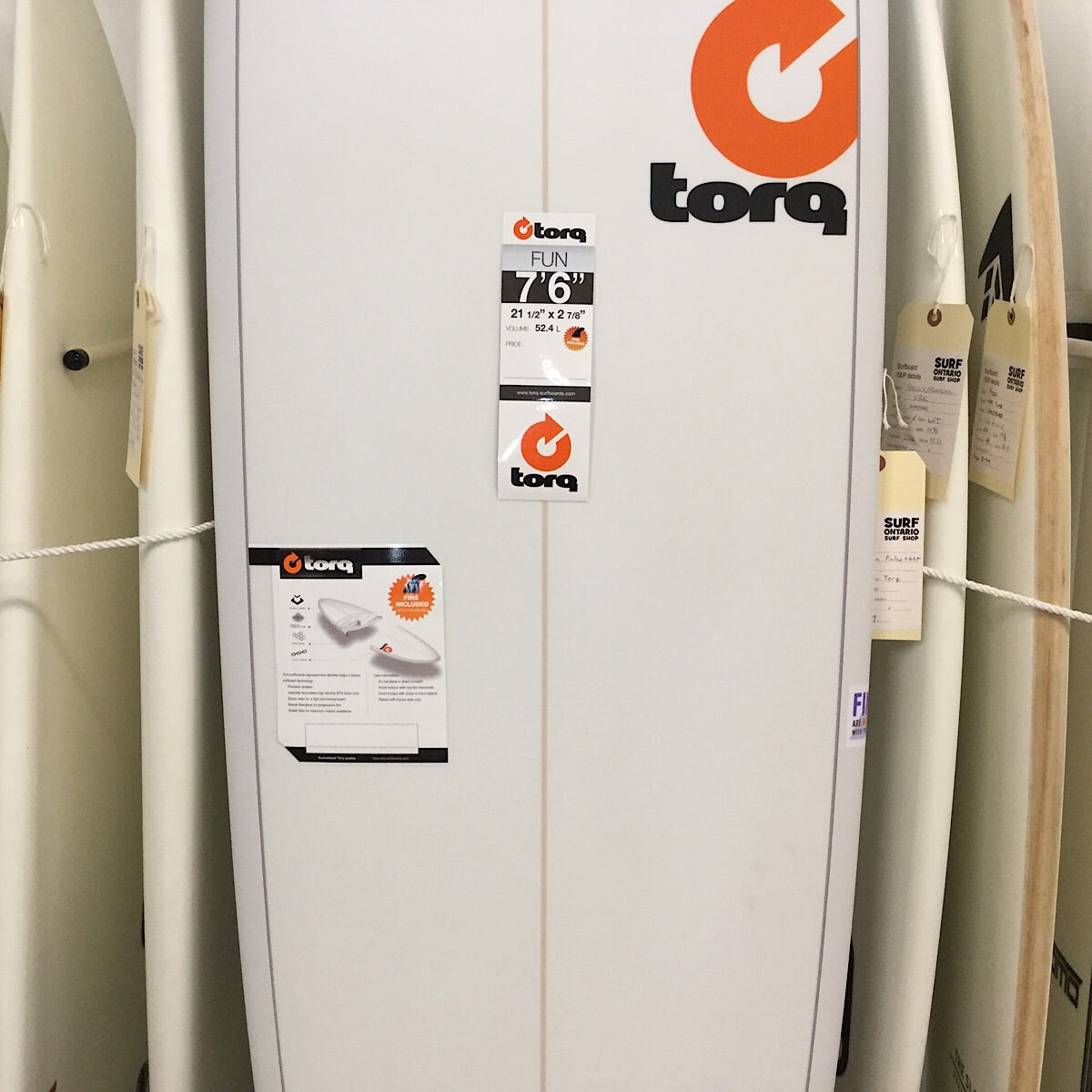 Torq Fun Pinline 7'6 - Pinline White - Surf Ontario