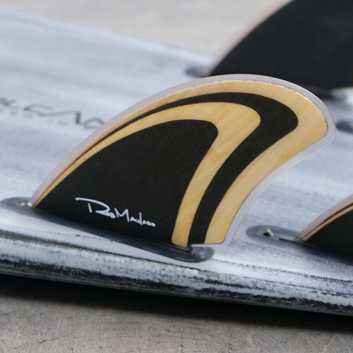 ENDORFINS QUAD - Machado Seaside Quad Fin - Single Tab - Bamboo/Black - single tab  (SCREWS INTO FUTURES FIN BOX)