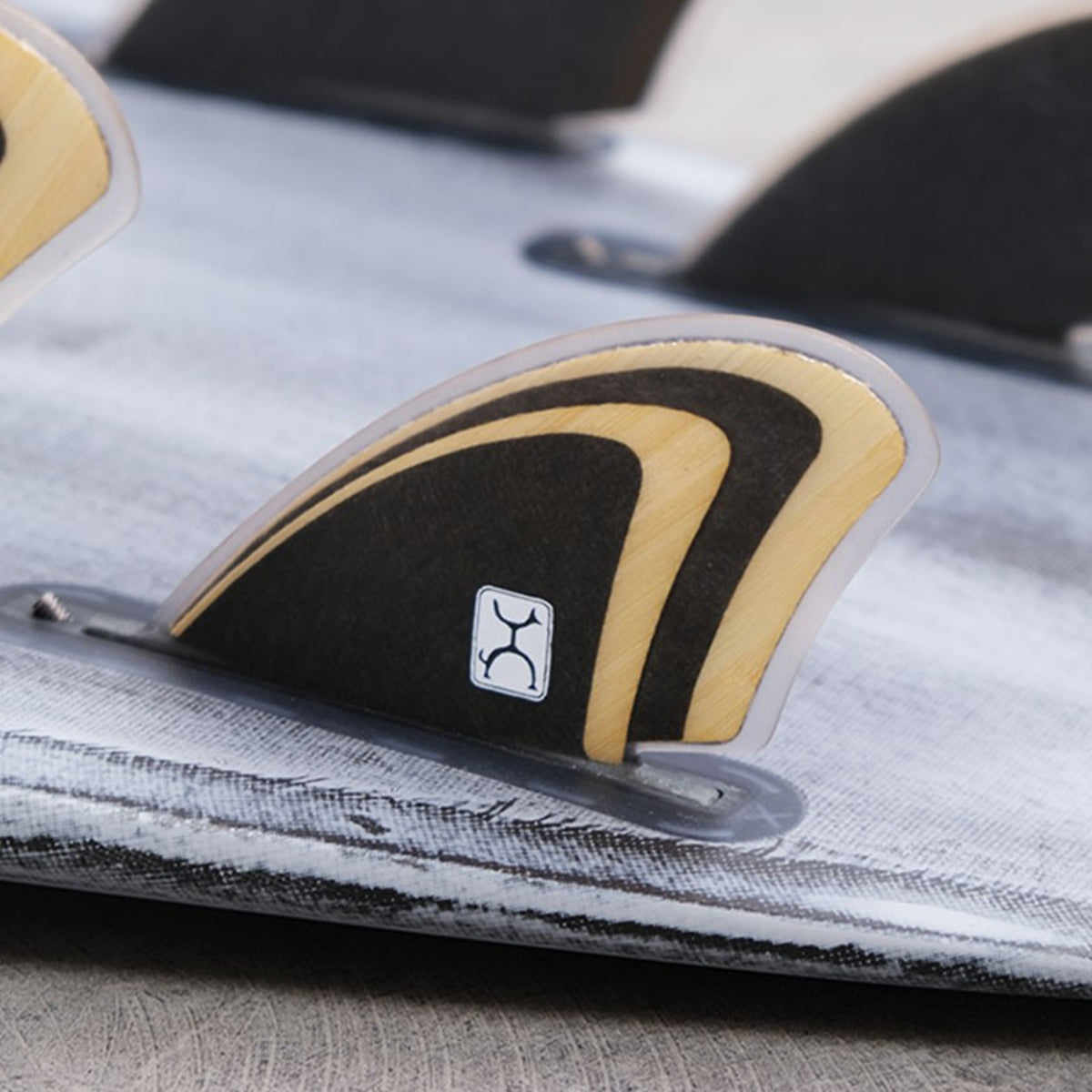 ENDORFINS QUAD - Machado Seaside Quad Fin - Single Tab - Bamboo/Black - single tab  (SCREWS INTO FUTURES FIN BOX)