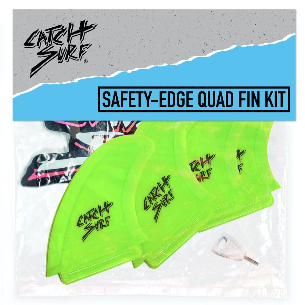 Catch Surf Fins - Hi-Perf Safety Edge: Quad Fin Set Lime - Surf Ontario
