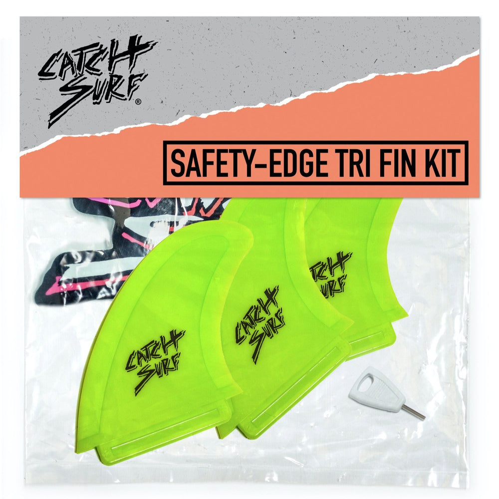  Catch Surf Fins - Hi-Perf Safety Edge: Tri Fin Set Lime - Surf Ontario