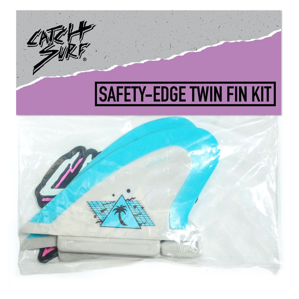 Catch Surf Fins - Hi-Perf Safety Edge: Keel Twin Set Grey/ Cool Blue - Surf Ontario