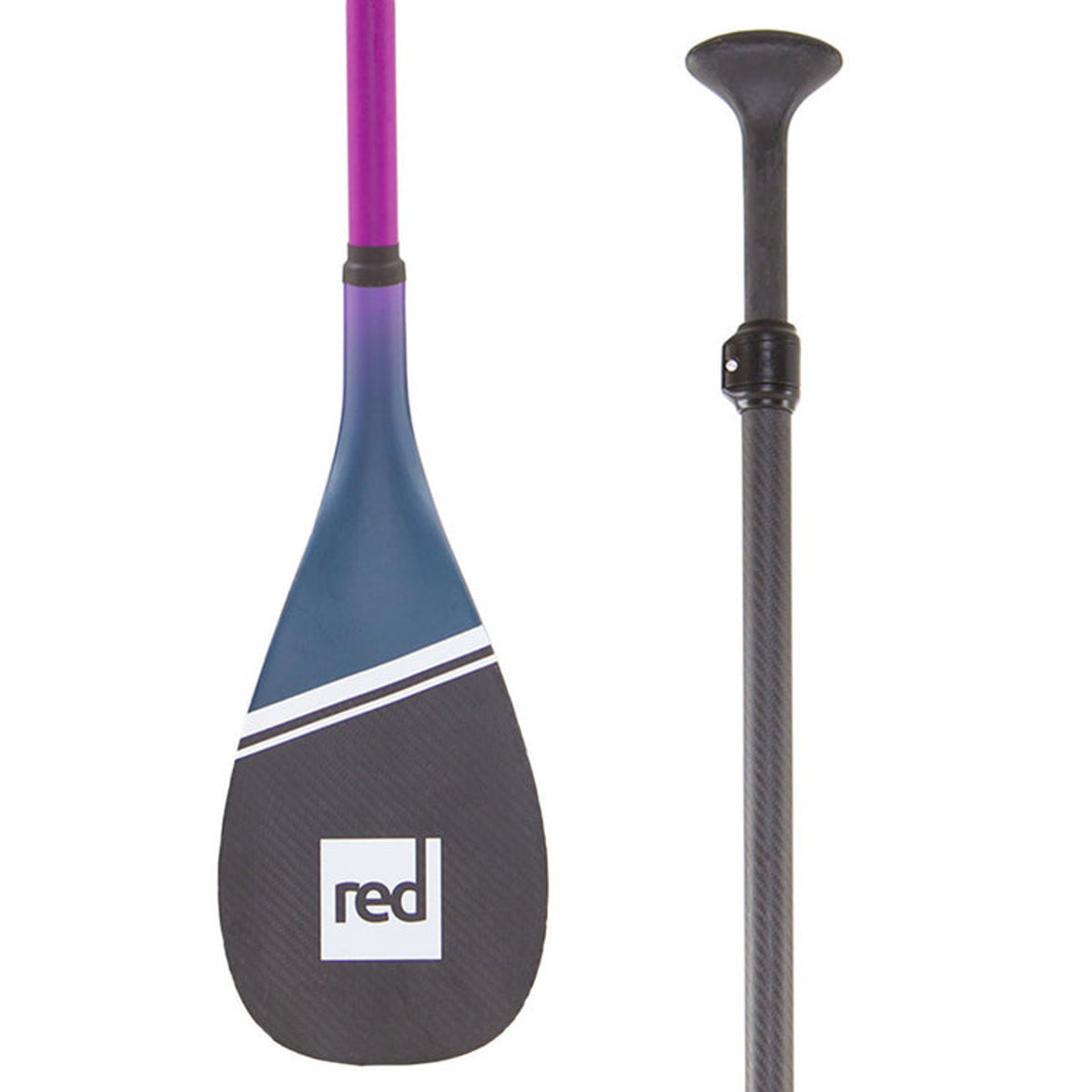 SUP paddles - Red Paddle - Red Hybrid 3pc Cam Lock Paddle Purple