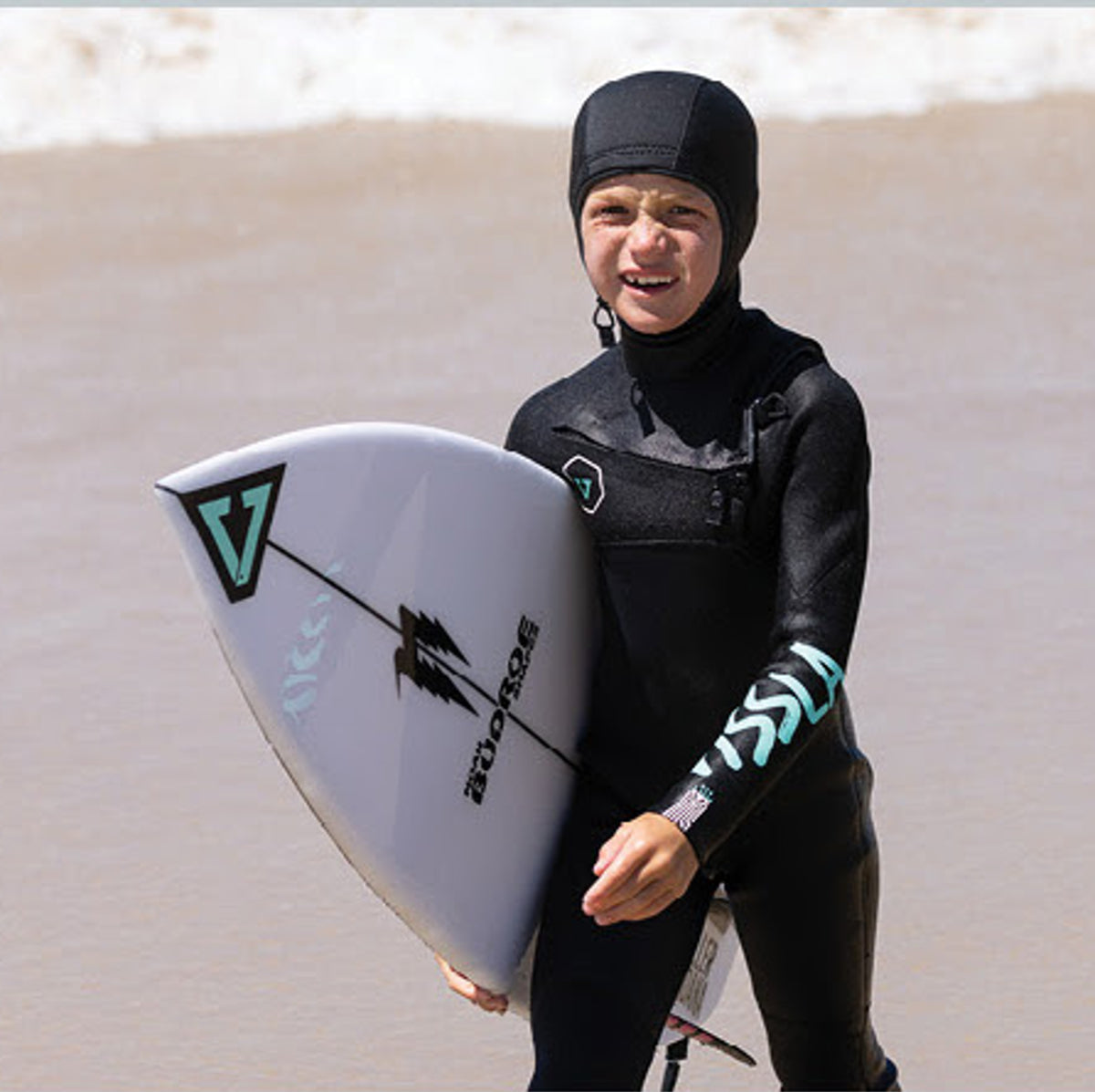 5/4/3 Youth Vissla 7 Seas Boys Full Hooded Chest Zip - Phantom