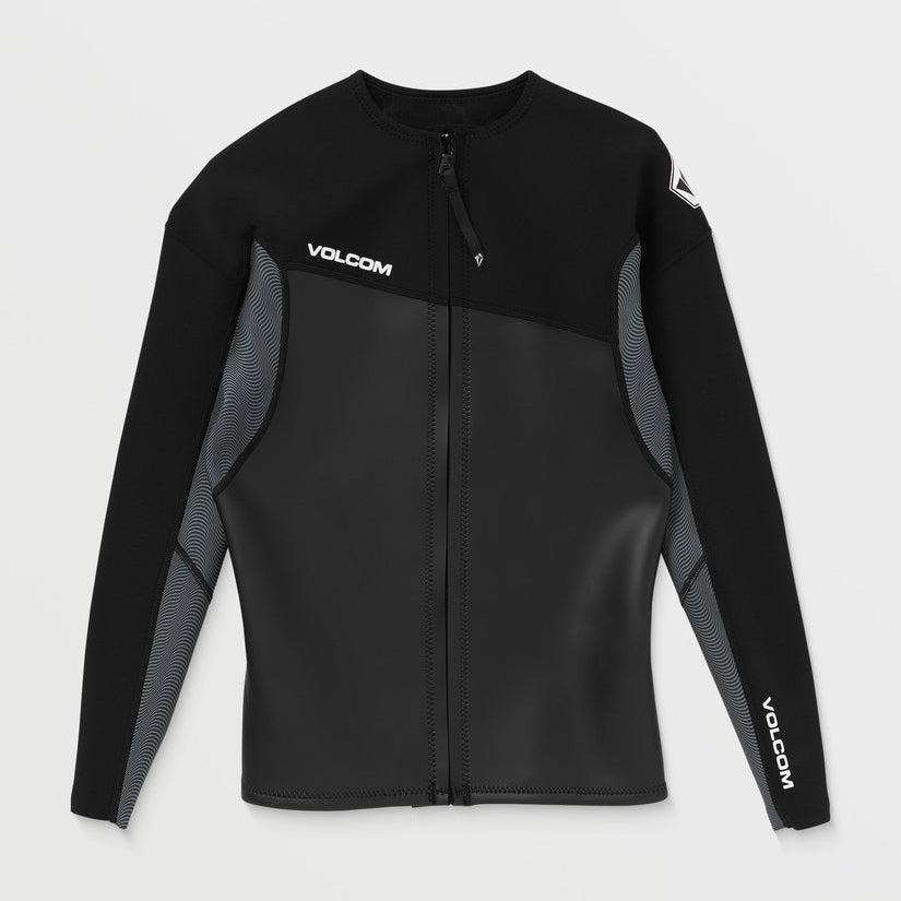 1.5mm Men's Volcom Front Zip Neoprene Jacket - Black
