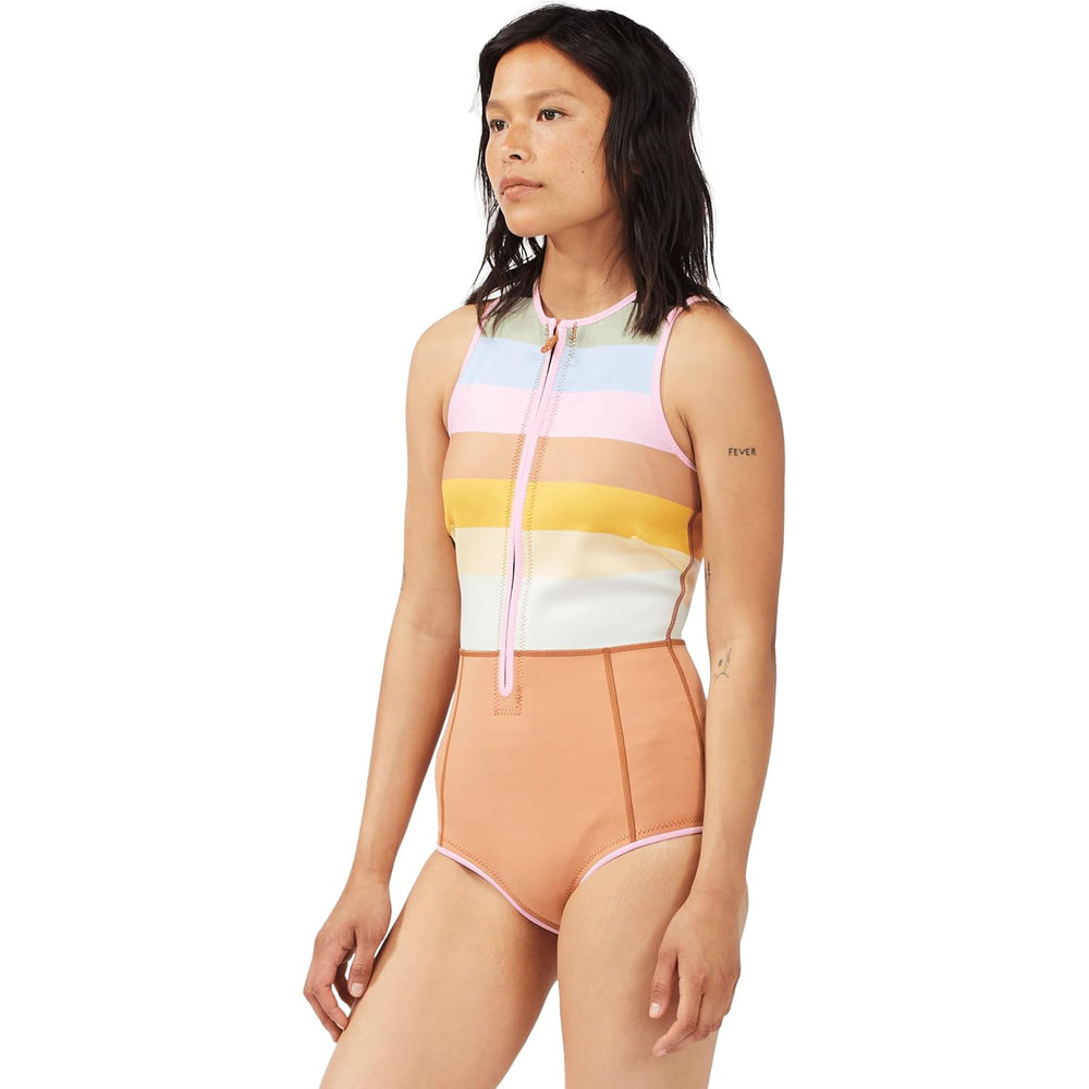 1mm Women's Billabong Sol Sista Shorty Wetsuit Paradise Stripe