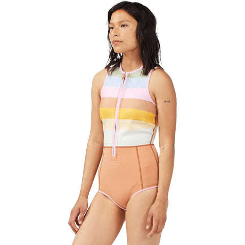 1mm Women's Billabong Sol Sista Shorty Wetsuit Paradise Stripe