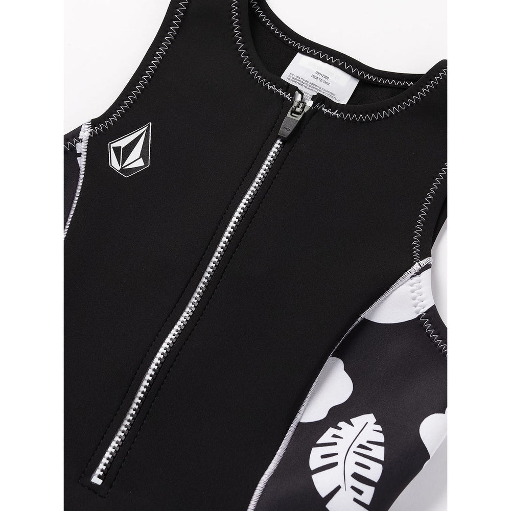 1mm Women's Volcom Modulator Front Zip Short John Wetsuit - Black