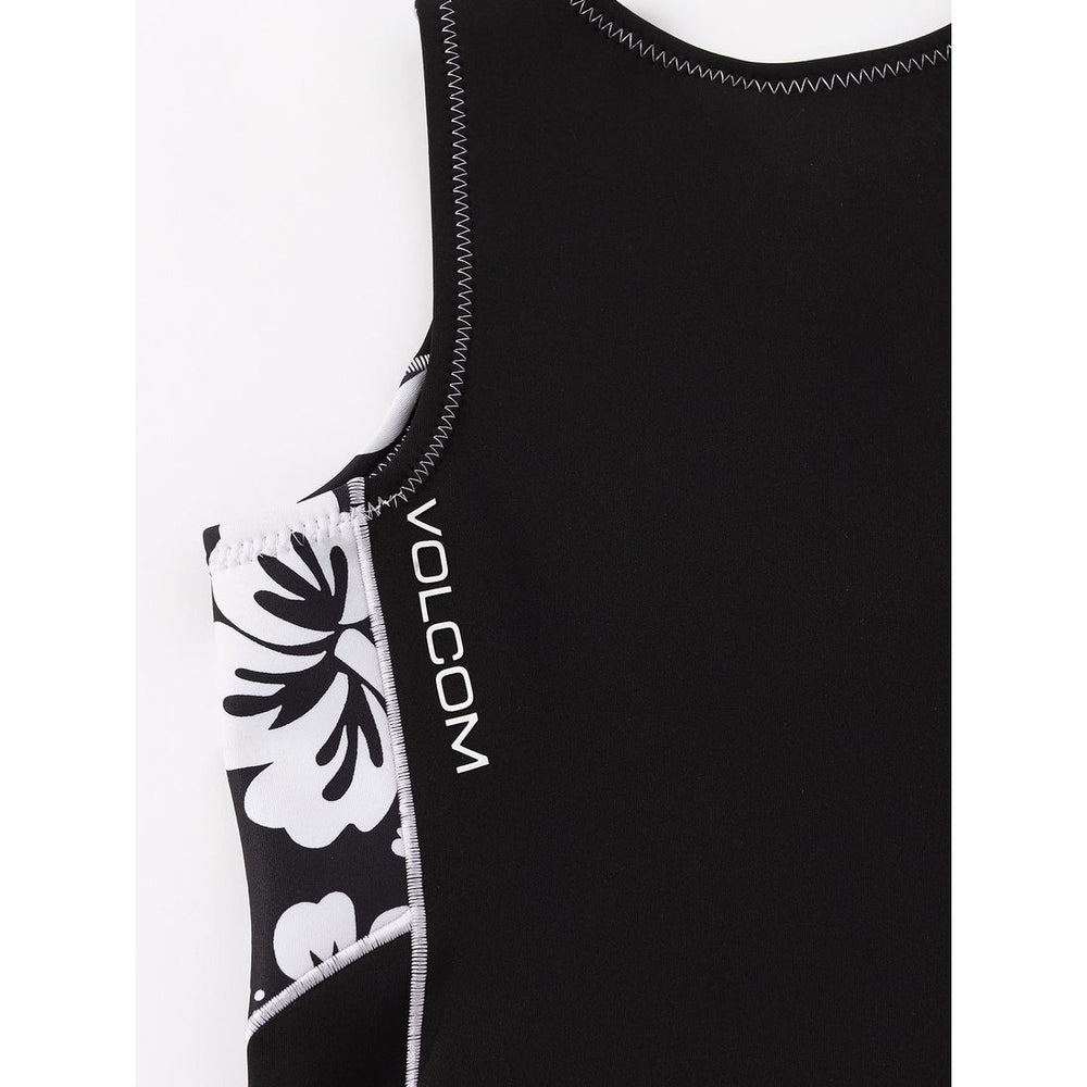 1mm Women's Volcom Modulator Front Zip Short John Wetsuit - Black